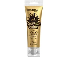 Akriliniai dažai Keyroad 75ml, metalizuotos auksinės spalvos