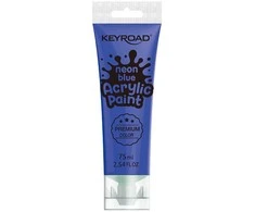 Akriliniai dažai Keyroad 75ml, neoninės mėlynos spalvos