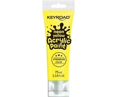 Akriliniai dažai Keyroad 75ml, neoninės geltonos spalvos