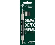 Akrilinių žymeklių rinkinys Faber-Castell Multimark juodas/baltas
