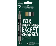 Akrilinių žymeklių rinkinys Faber-Castell Multimark 4 klasikinių spalvų