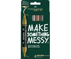 Akrilinių žymeklių rinkinys Faber-Castell Multimark 4 metalinės spalvos