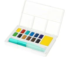 Akvareliniai dažai Faber-Castell Creative Studio, 12 spalvų + teptukas
