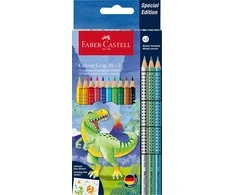 Faber-Castell - CP spalvoti rašikliai su grip'u, dinozaurai, 10+3 vnt. (201545)