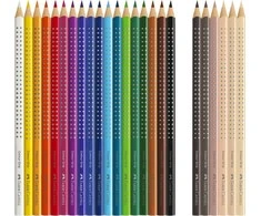 Akvareliniai spalvoti pieštukai Faber-Castell Colour Grip 18 +6 odos atspalvio spalvos