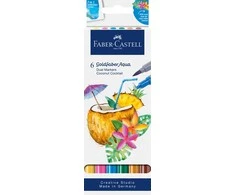 Akvareliniai žymekliai Faber-Castell Gofa Aqua Coconut, 6 spalvos