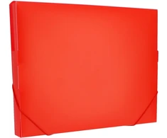 Aplankas dokumentams College A4/3cm, 0.7mm, su gumelėmis, plastikinis, raudonos spalvos