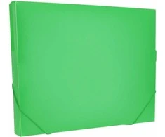 Aplankas dokumentams College A4/3cm, 0.7mm, su gumelėmis, plastikinis, žalios spalvos
