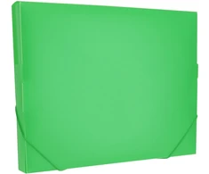 Aplankas dokumentams College A4/3cm, 0.7mm, su gumelėmis, plastikinis, žalios spalvos