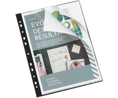 Aplankas dokumentams Viquel A4, 20 skyrių, su perforacija, juodos spalvos