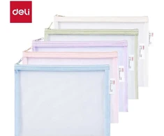Aplankas-kišenėlė DELI A5, su užtrauktuku, pastelinių spalvų
