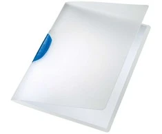 Aplankas su mėlynu spaustuku Leitz ColorClip, A4, sega iki 30 lapų, plastikinis, matinis