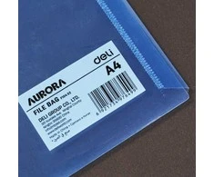 Aplankas-vokas DELI 10432 A4, su spaustuku,mėlynos spalvos
