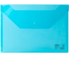 Aplankas - vokas DELI 10472 A4 su spaustuku, plastikinis, šviesiai mėlynos spalvos