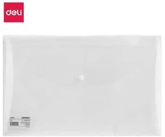Aplankas-vokas DELI 11312 FC (241x372mm) su spaustuku, skaidrus