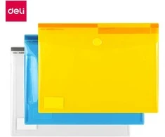 Aplankas-vokas DELI 5504 A4 su spaustuku, įvairių spalvų