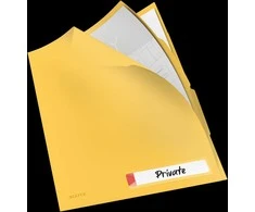Aplankas vokelis Leitz Cosy Privacy su 3 skirtukais,L formos, A4, šiltai geltonos spalvos, 3 vnt.