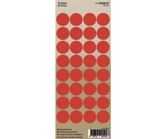 Apvalūs lipdukai žymėjimui Charlot, Ø18mm, 32 vnt lape, raudonos spalvos