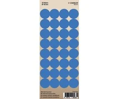 Apvalūs lipdukai žymėjimui Charlot, Ø18mm, 32 vnt lape, mėlynos spalvos