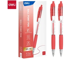 Automatinis gelinis rašiklis DELI Q81 0.7mm, raudonos spalvos