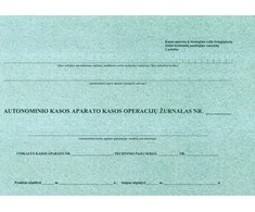 Autonominio kasos aparato kasos operacijų žurnalas , A4, horizontalus, segtas per nugarėlę