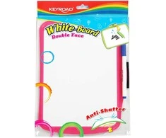 Balta magnetinė lenta Keyroad 21,5x29 cm, dvipusė, su plastikiniu rėmeliu, su rašikliu