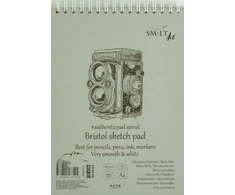 Smiltainis Bloknotas eskizams Bristol AUTHENTIC, A4, 185gr, 50 lapų, su spirale viršuje, kieta nugarėle