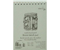 Smiltainis Bloknotas eskizams Bristol AUTHENTIC, A4, 185gr, 50 lapų, su spirale viršuje, kieta nugarėle