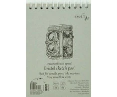 Smiltainis Bloknotas eskizams Bristol AUTHENTIC, A4, 185gr, 50 lapų, su spirale viršuje, kieta nugarėle