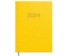Darbo kalendorius Timer Daytime Prestige 2025 m, A5, geltonos spalvos, minkštas PU viršelis