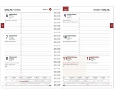 Darbo kalendorius Timer Spirex Week, A5, tamsiai rudos spalvos
