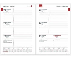 Darbo kalendorius Timer Week Prestige, A5, minkštas PU viršelis, tamsiai mėlynos spalvos