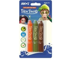 Dažai-kreidelės veidui Amos, 3 žemės spalvos