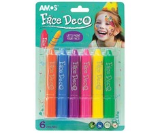 Dažai-kreidelės veidui Amos, 6 spalvos