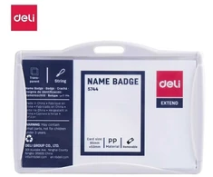 Dėklas magnetinei kortelei, DELI 85x53mm, pilkos spalvos kaklajuostė