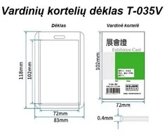 Dėklas vardinei kortelei 4035V, 74x105 mm, dvipusis, vertikalus, skaidrus