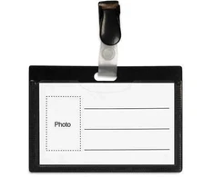 *Dėklas vardinei kortelei Forpus Clip, 54x86mm, juodos spalvos