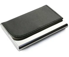 Dėklas vizitinėms kortelėms, 63x93x14mm, dirbtinės odos, juodos spalvos