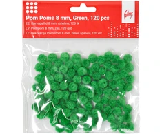 Dekoracija Pom-Pom College, 8 mm., 120 vnt., žalios spalvos