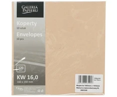 Galeria Papieru Dekoratyviniai vokai 160×160 mm Nature dark beige 120 g/m2 10 vnt/pak