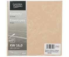 Galeria Papieru Dekoratyviniai vokai 160x160 mm Nature dark beige 120 g/m2 10 vnt/pak