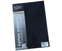 Galeria Papieru Dekoratyvinis kartonas Argo Florida, A4, 250g, 20 lapų, juodos spalvos