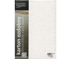 Dekoratyvinis kartonas Argo Small Roses, A4, 220g, 20 lapų, baltos spalvos