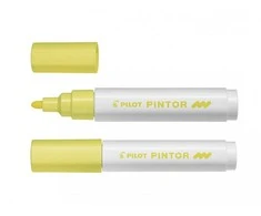 Pilot Pen Permanentinis žymeklis Pultas PINTOR 1.4 mm, apvali galvutė, pastelinė geltona sp.