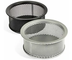 Dėžutė smulkiems biuro reikmenims apvali 79x37mm Forpus perforuoto metalo juoda!