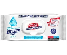 Go Wipes Drėgnos servetėlės GOWIPES Antibact Steril BIO 50 vnt.