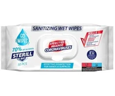 Go Wipes Drėgnos servetėlės GOWIPES Antibact Steril BIO 50 vnt.