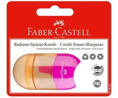 Drožtukas Faber-Castell Sleeve, konteineriu, 1 skylutė, su trintuku, rožinis