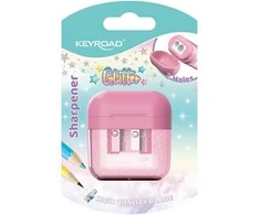 Drožtukas su konteineriu Keyroad Compact, 2 skylių, rožinės spalvos su blizgučiais