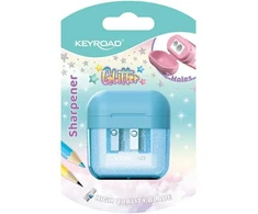 Drožtukas su konteineriu Keyroad Compact, 2 skylių, rožinės spalvos su blizgučiais